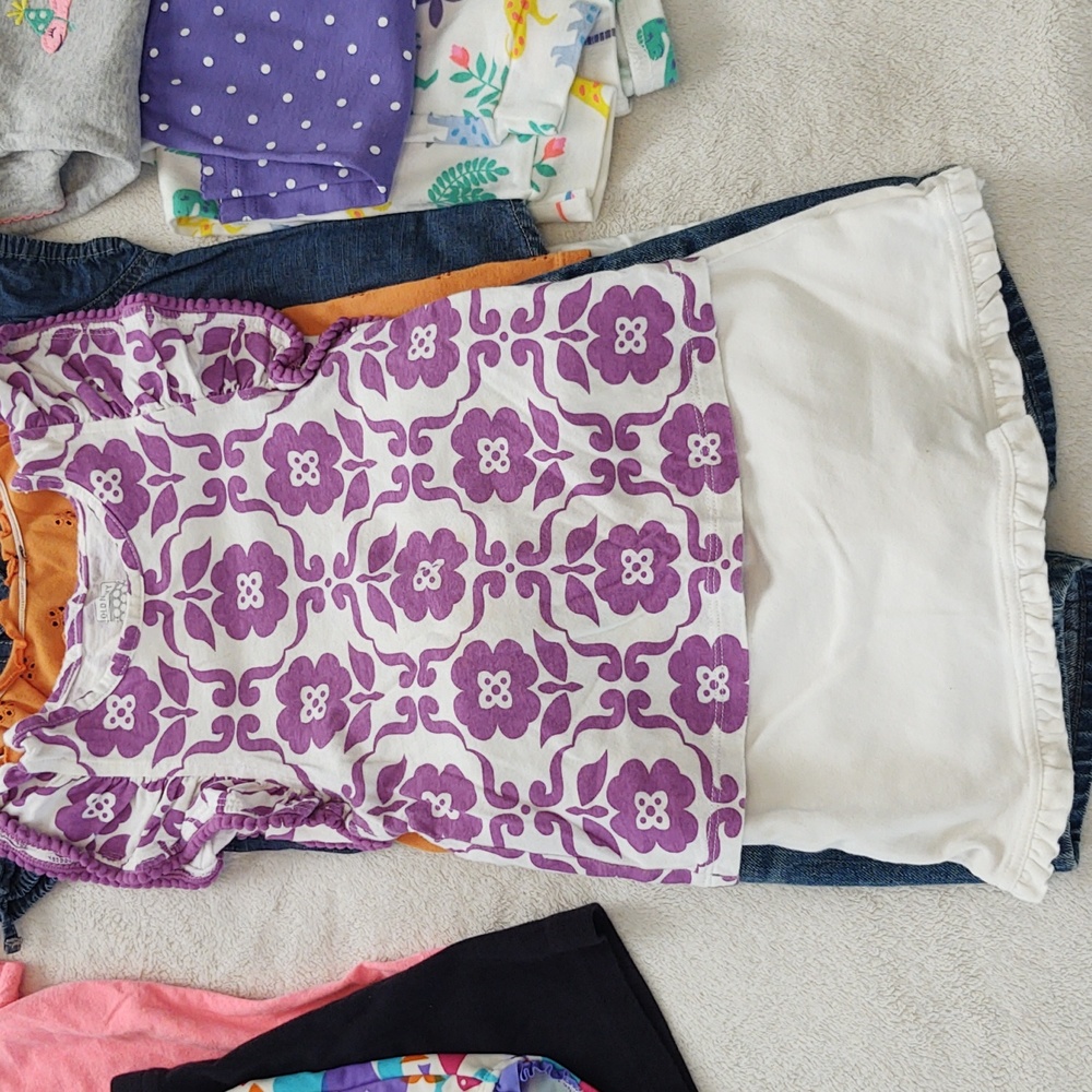 Lot 2T girls summer bundle bathing suit 4 outfits mix and match & 3 piece PJs - Picture 10 of 16